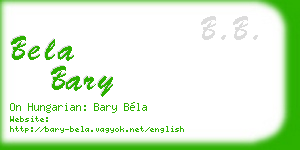 bela bary business card